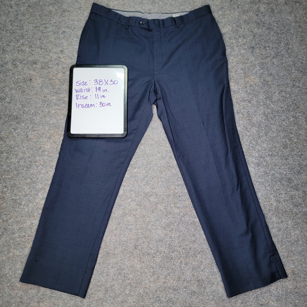 Tommy Hilfiger Mens Navy Blue Dress Pants Wool Blend‎ Size 38x30